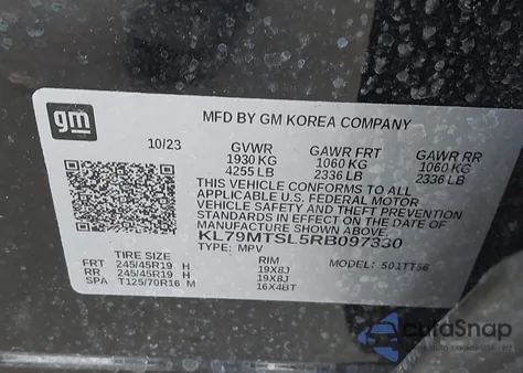 2024 Chevrolet Trailblazer Fwd Rs z USA, uszkodzony, nr VIN KL79MTSL5RB097330